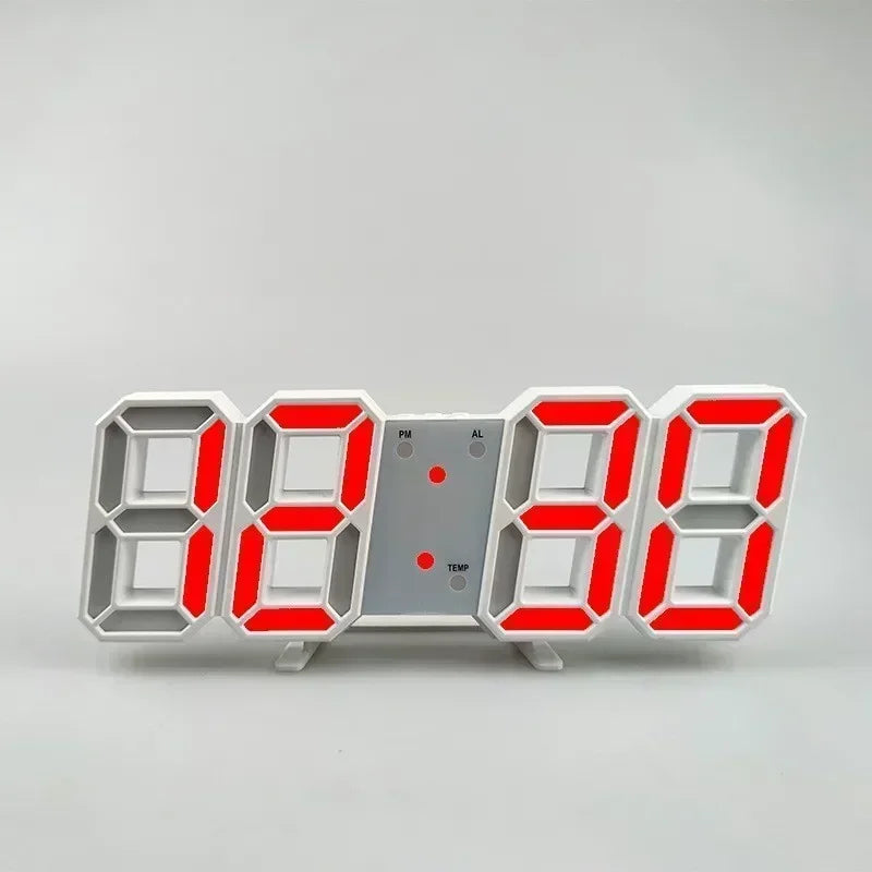 Table 3D LED Digital Alarm Clock Wall Clock Time/Date/Temperature for Home Kitchen Offices Clock Decoration Garden Clocks