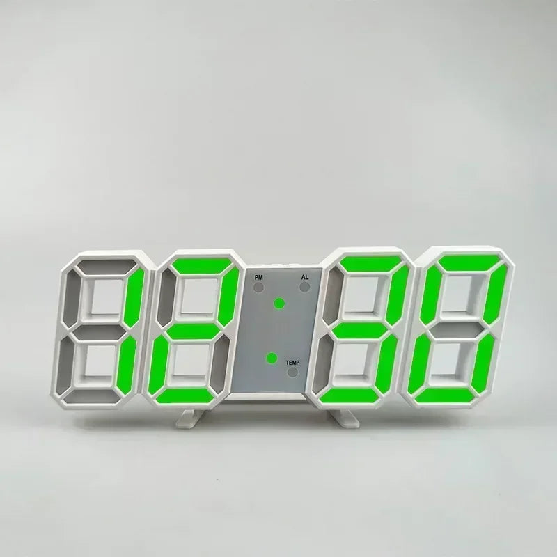 Table 3D LED Digital Alarm Clock Wall Clock Time/Date/Temperature for Home Kitchen Offices Clock Decoration Garden Clocks