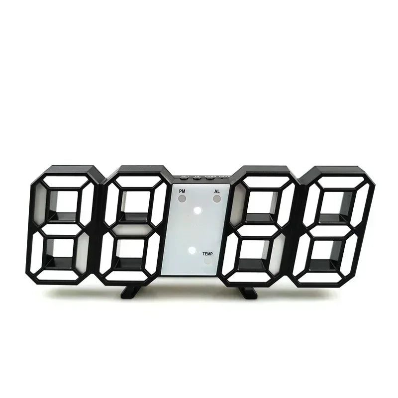 Table 3D LED Digital Alarm Clock Wall Clock Time/Date/Temperature for Home Kitchen Offices Clock Decoration Garden Clocks