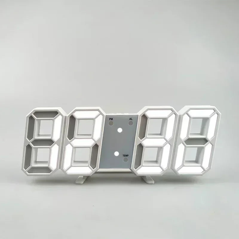 Table 3D LED Digital Alarm Clock Wall Clock Time/Date/Temperature for Home Kitchen Offices Clock Decoration Garden Clocks