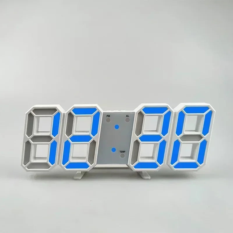 Table 3D LED Digital Alarm Clock Wall Clock Time/Date/Temperature for Home Kitchen Offices Clock Decoration Garden Clocks